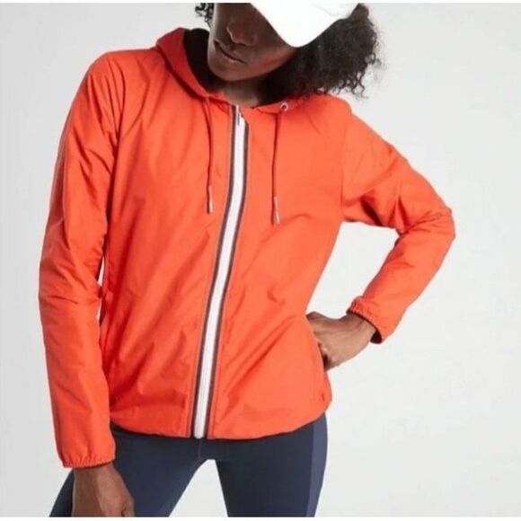 Athleta Torch Red Ascender UPF Jacket Windbreaker, Size Small - Picture 1 of 5